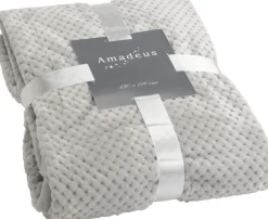 Plaid damier 130 x 170 cm (Gris clair)