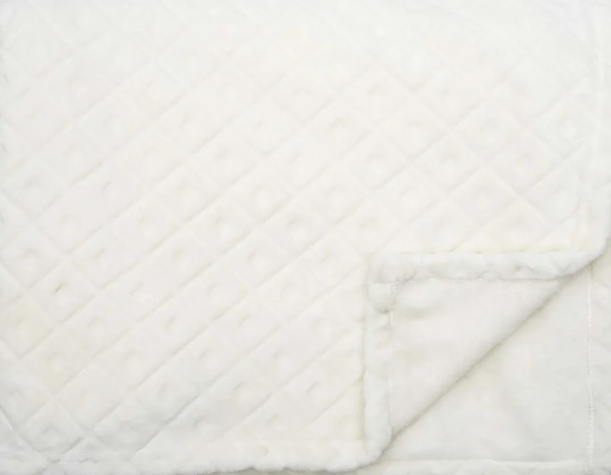 Plaid embossé en polyester 140 x 200 cm (Beige)