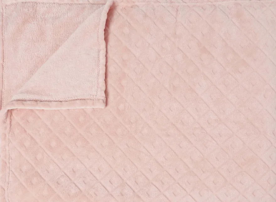 Plaid embossé en polyester 140 x 200 cm (Rose)