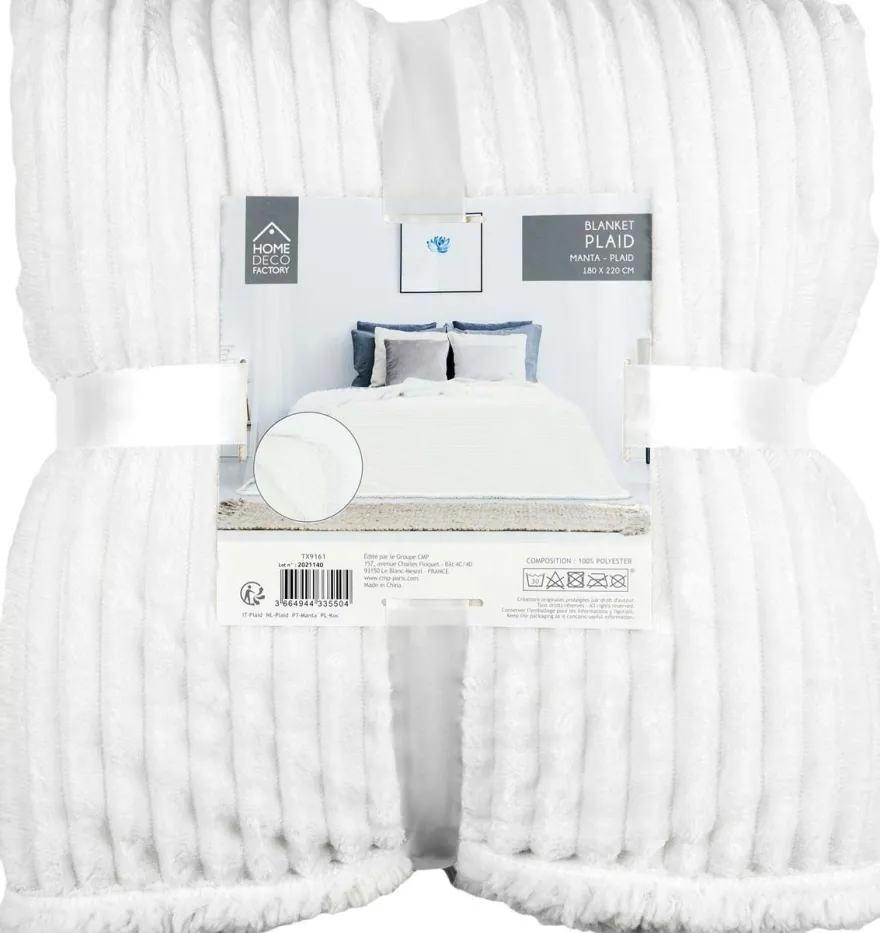 Plaid en flanelle doublure en sherpa 180 x 220 cm