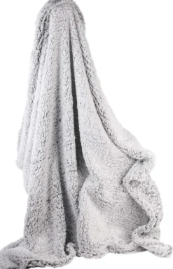 Plaid en sherpa gris 120 x 150 cm