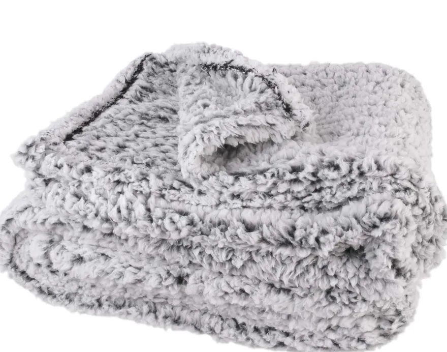 Plaid en sherpa gris 120 x 150 cm