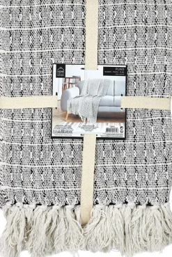Plaid ethnique 100% coton pointillé 120 x 150 cm