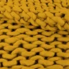 Plaid grosses mailles Chunky 120 x 150 cm (Jaune)