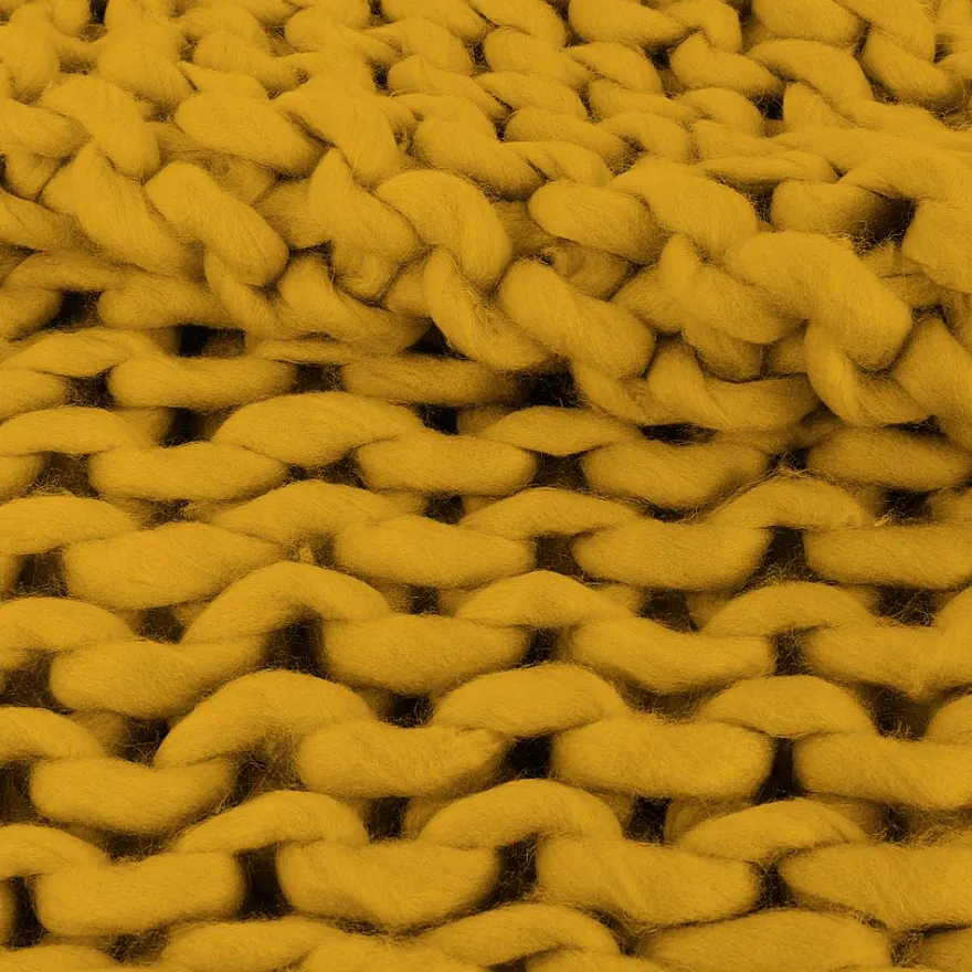Plaid grosses mailles Chunky 120 x 150 cm (Jaune)