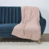 Plaid polaire uni rose 125 x 150 cm