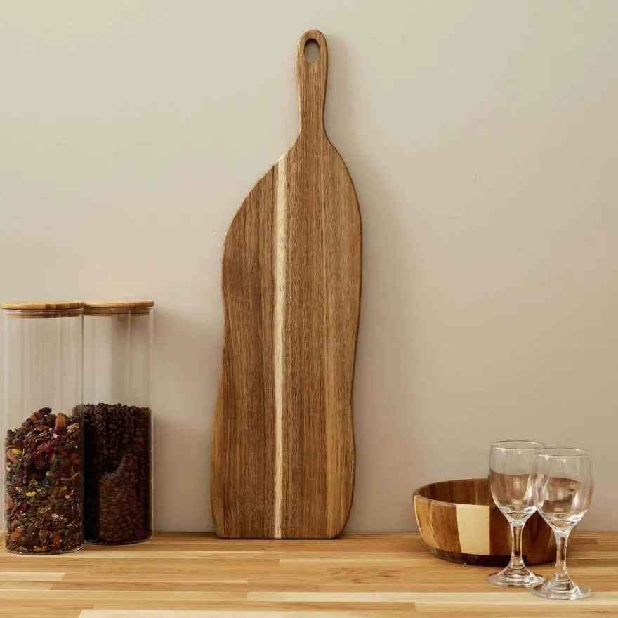 Planche de présentation en bois d'acacia (50 x 15 cm)