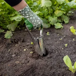 Planteur à bulbes en acier inoxydable et bois de frêne