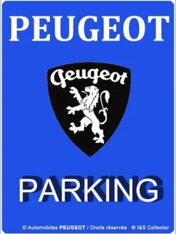 Plaque décorative en métal en relief 40 x 30 cm (Peugeot Parking)