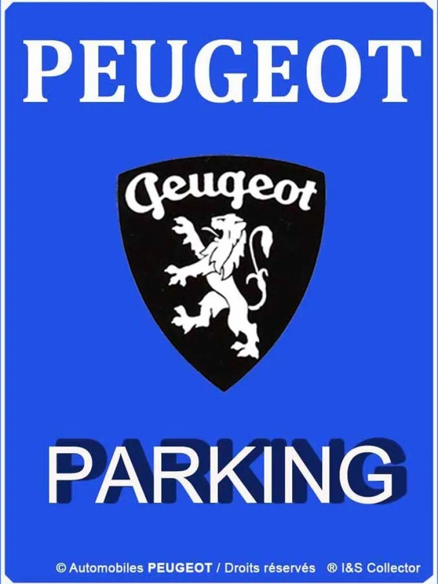 Plaque décorative en métal en relief 40 x 30 cm (Peugeot Parking)