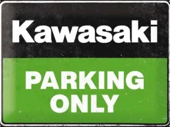 Plaque décorative en métal en relief 40 x 30 cm (Kawasaki - Parking Only)