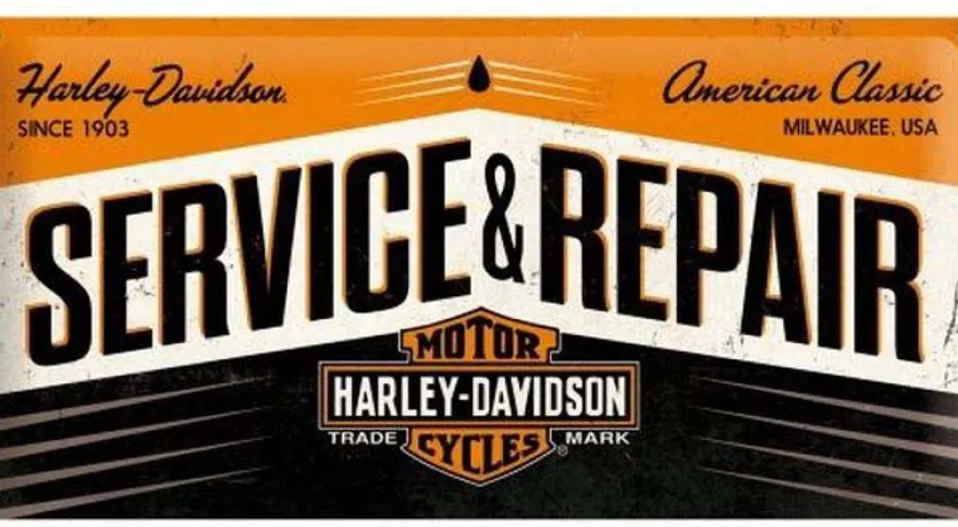 Plaque décorative en métal en relief 50 x 25 cm (Harley Davidson Service et Repair)
