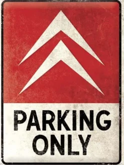 Plaque décorative en métal en relief 40 x 30 cm (Citroën - Parking Only)