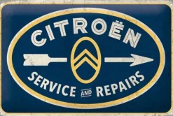 Plaque décorative en métal en relief 30 x 20 cm (Citroën - Service)
