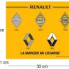 Plaque décorative en métal en relief 30 x 20 cm (Renault Logos)