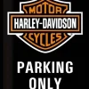 Plaque décorative en métal en relief 40 x 30 cm (Harley Davidson Parking Only)