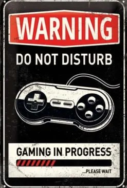 Plaque décorative en métal en relief 30 x 20 cm (Gaming in progress)