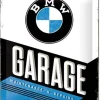 Plaque décorative en métal en relief 20 x 15 cm (BMW - Garage)