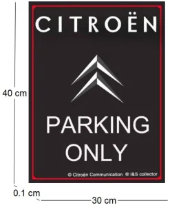 Plaque décorative en métal en relief 40 x 30 cm (Citroën Parking Only)