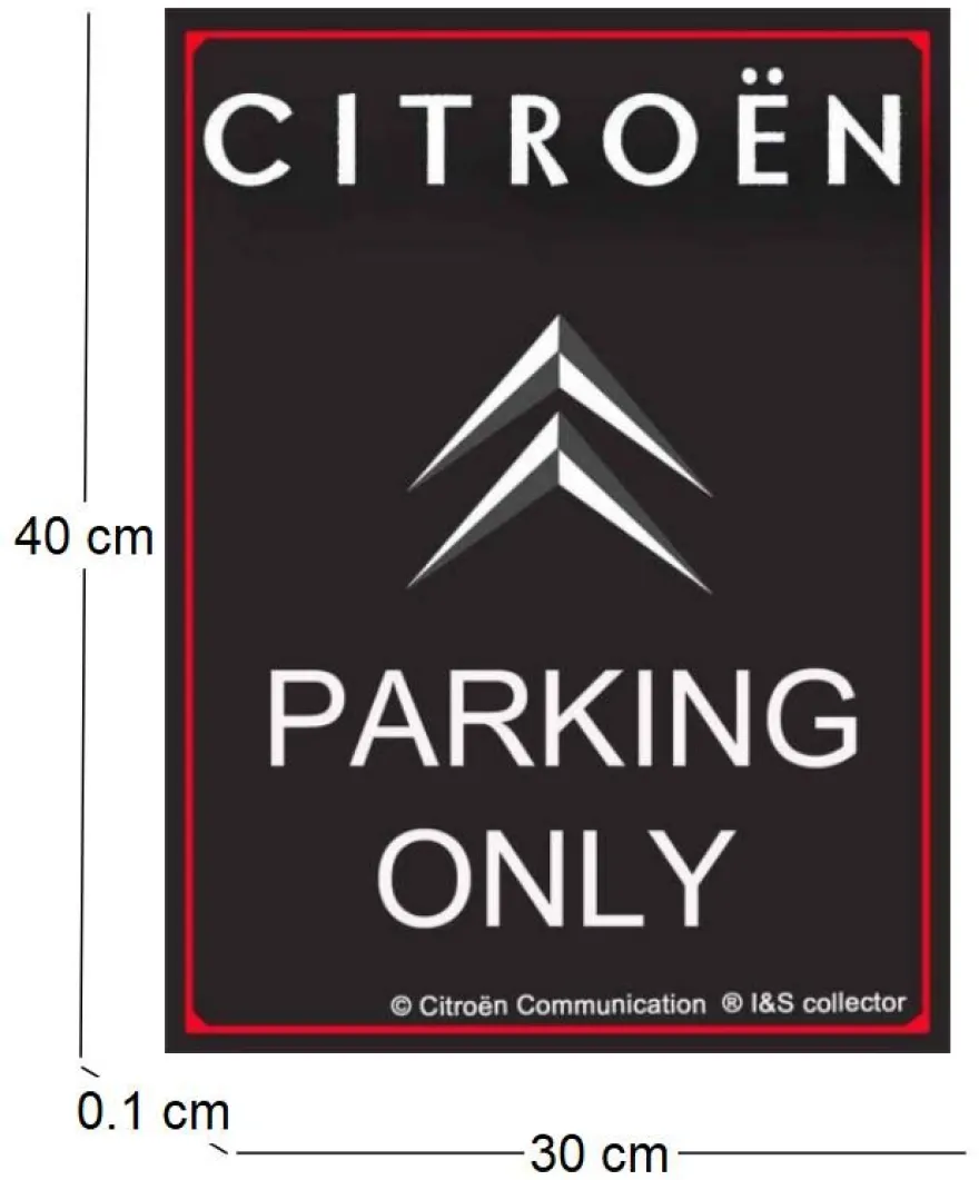 Plaque décorative en métal en relief 40 x 30 cm (Citroën Parking Only)