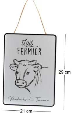Plaque décorative en métal Lait fermier