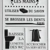 Plaque décorative en métal Règles de la salle de bain 30x60 cm