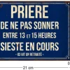 Plaque en métal humour 21 x 15 cm (Prière de ne pas sonner…)