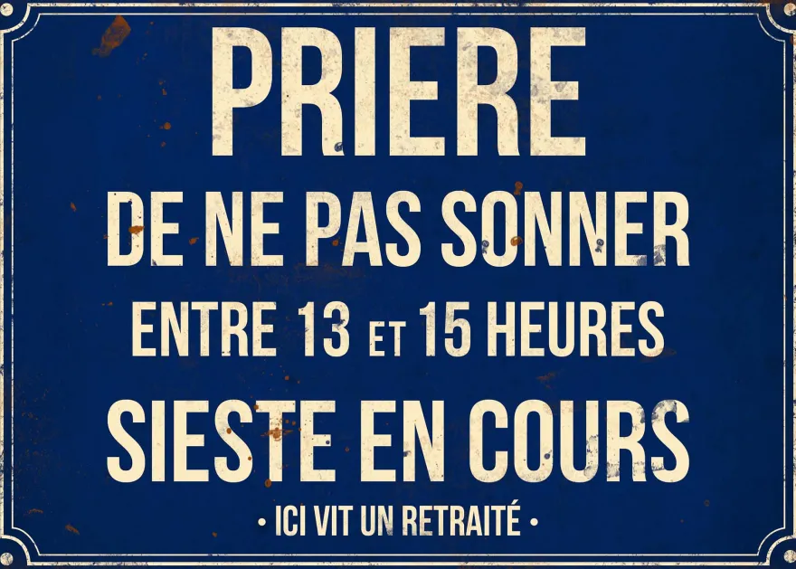 Plaque en métal humour 21 x 15 cm (Prière de ne pas sonner…)