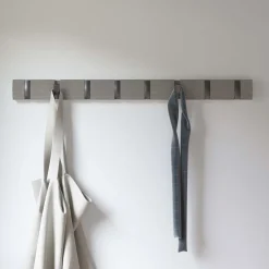 Porte manteaux Flip 8 crochets (Gris / Peuplier)