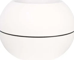 Pot en plastique boule effet granit 40 cm (Blanc)