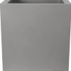 Pot en plastique carré aspect granit 30 cm (Gris clair)