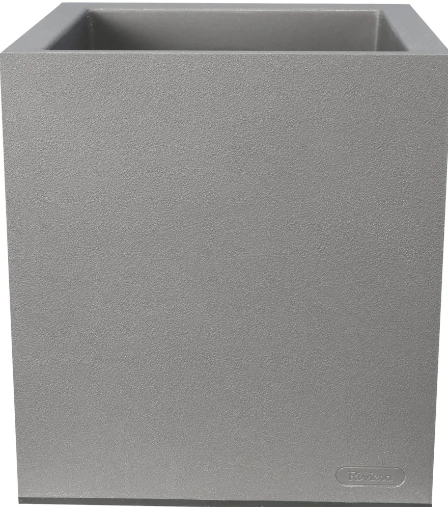 Pot en plastique carré aspect granit 30 cm (Gris clair)