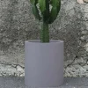 Pot en plastique rond aspect granit 40 cm (Gris clair)