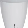 Pot en plastique rond avec réserve d'eau 35 cm Eva (Blanc)