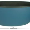 Pot en plastique rond effet granit 40 cm (Bleu)