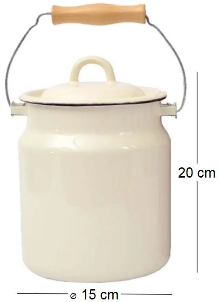 Pot à lait en émail Classic15 x 20 cm (Crème)