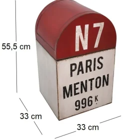 Poubelle borne kilométrique en fer 33 x 33 x 55.5 cm