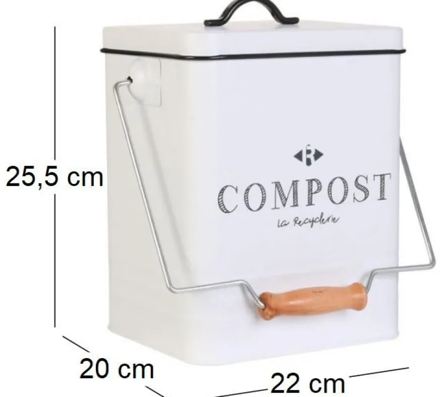 Poubelle de cuisine à compost vintage