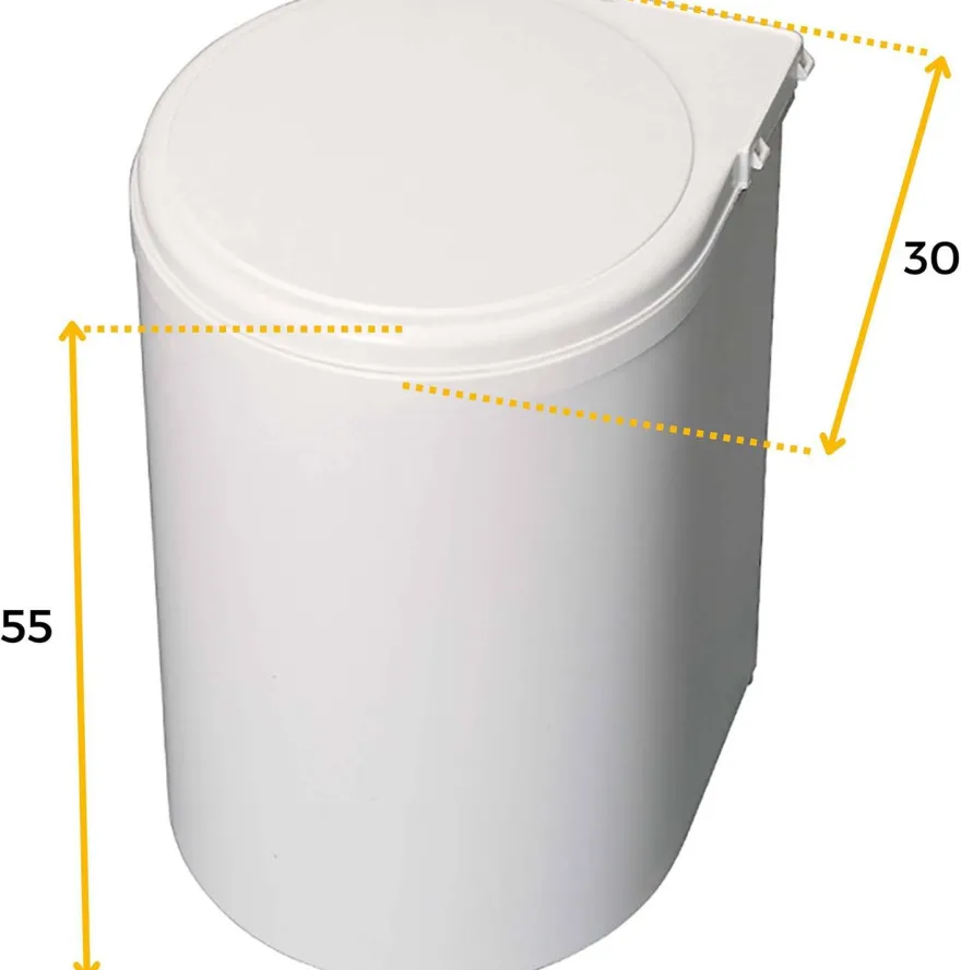 Poubelle de recyclage à fixation sur porte 13 litres (Blanc)