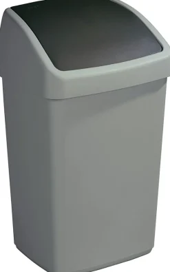 Poubelle grise avec couvercle basculant Delta (25 litres)
