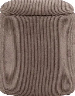 Pouf coffre en polyester Limpen (Velours marron)