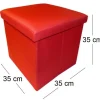 Pouf pliable Oxford (Rouge)