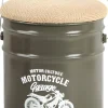 Pouf seau à pellets en métal Motorcycle