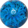 Presse papier rond en verre Meduse (Bleu)
