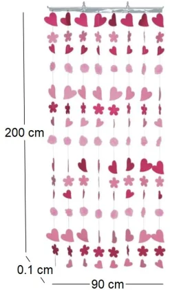 Rideau coeurs et pompons