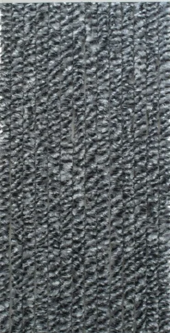 Rideau de porte en fibres synthétiques Chenilles (Chiné noir - Gris - Blanc)