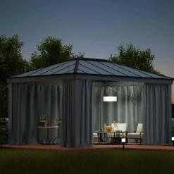 Rideaux pour tonnelle de jardin Dallas (Pour tonnelle 4.4 x 2 m)