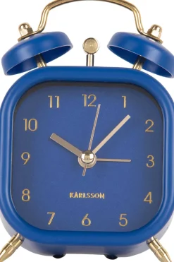 Réveil carré effet métallisé Glam Square (Bleu foncé)