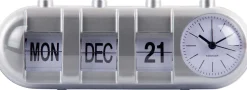 Réveil Retro Tube Calendar Flip (Argenté)