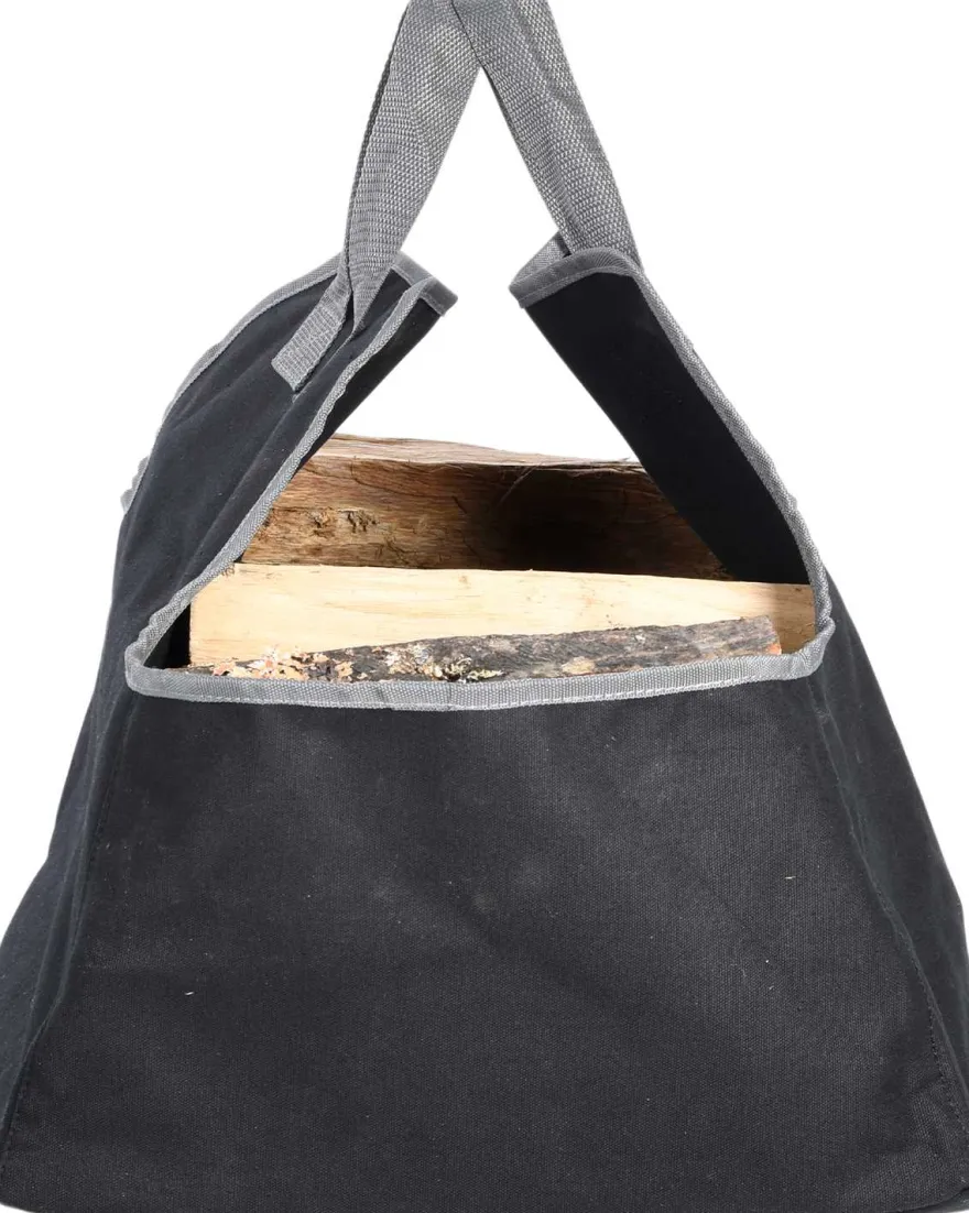 Sac à bûches en polyester noir